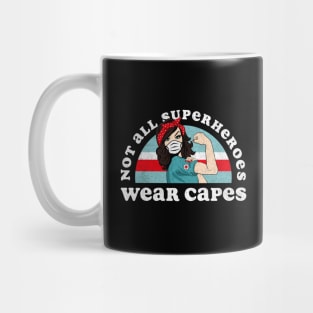 Retro Not All Superheroes Wear Capes Nurse Mug